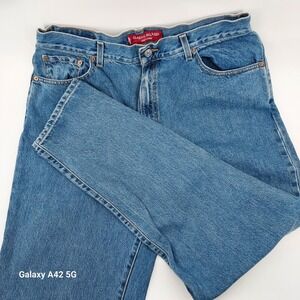 Levi Strauss 550 Relaxed Fit Tapered Leg Blue Denim Jeans Size 16 Medium